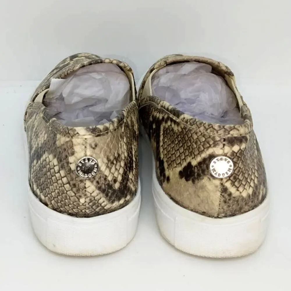 Steve Madden Designer Snakeskin Slip-on Women's Pre-owned Sneakers - sz. 6 1/2M